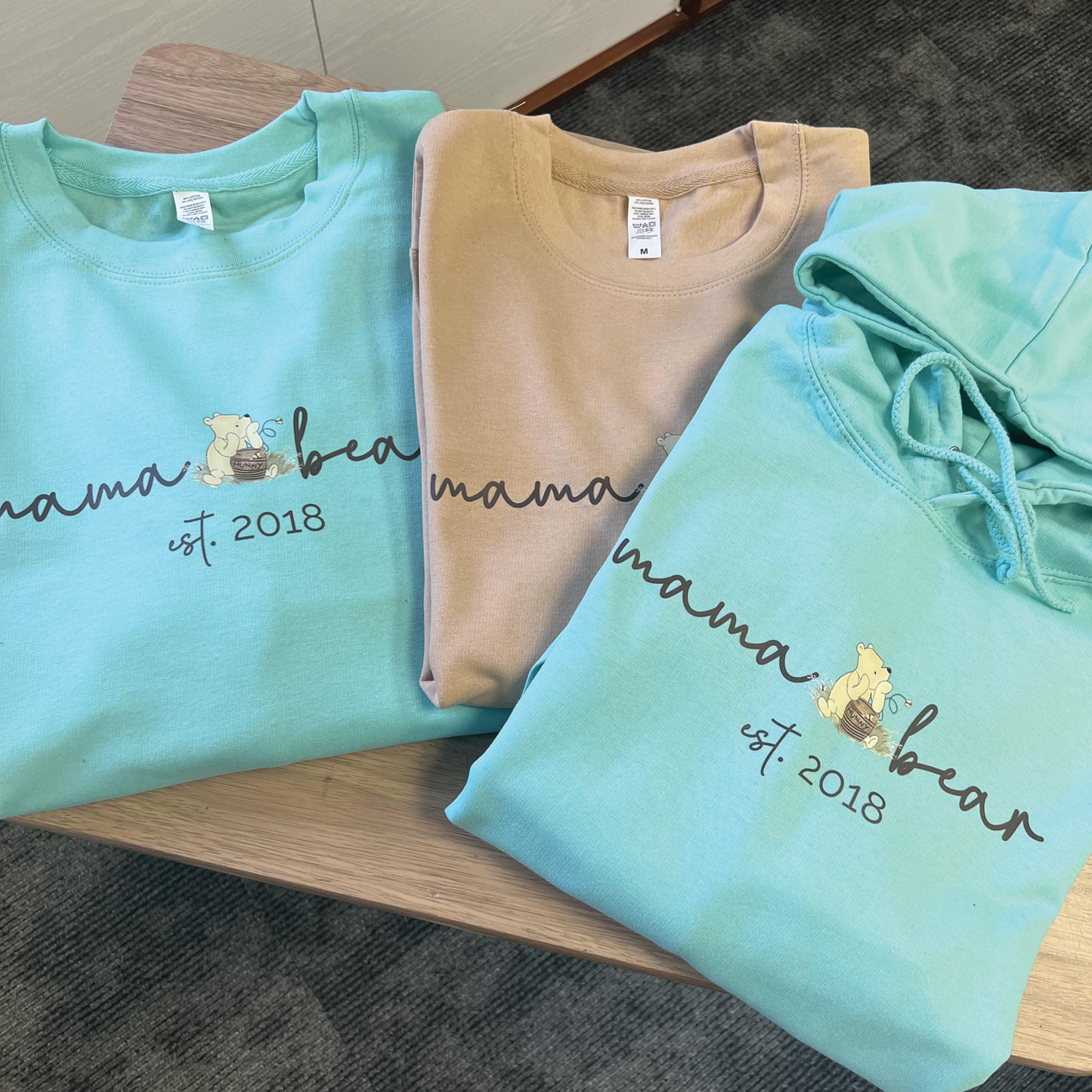 Personalized Mama Pooh Bear Est Hoodie