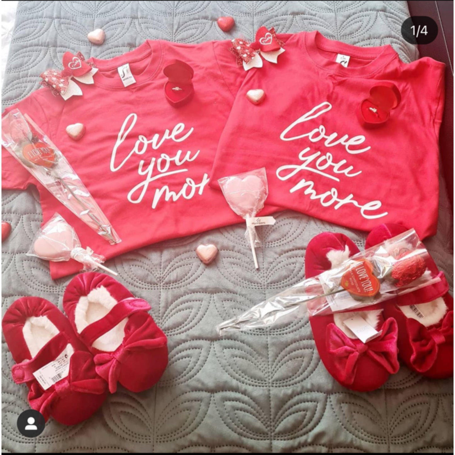 Love You, Love You More Valentine's Day Twinning Tees