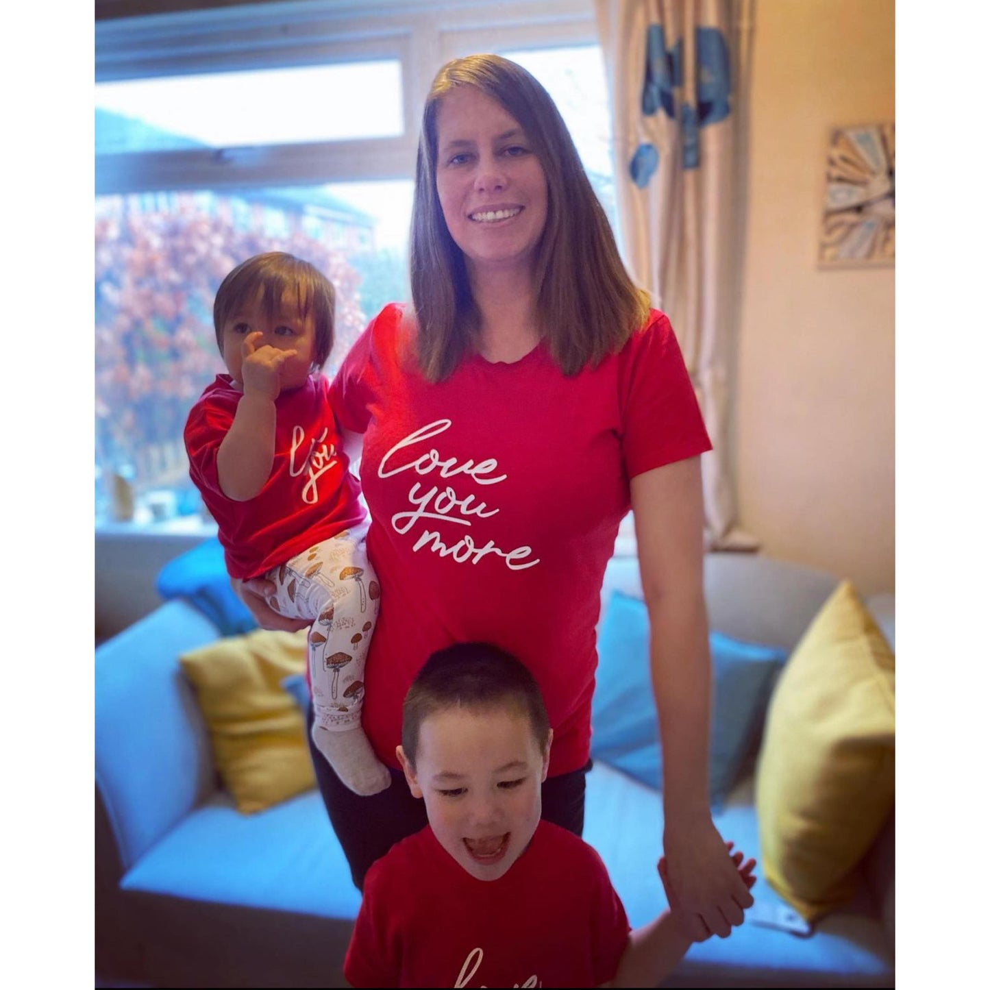 Love You, Love You More Valentine's Day Twinning Tees
