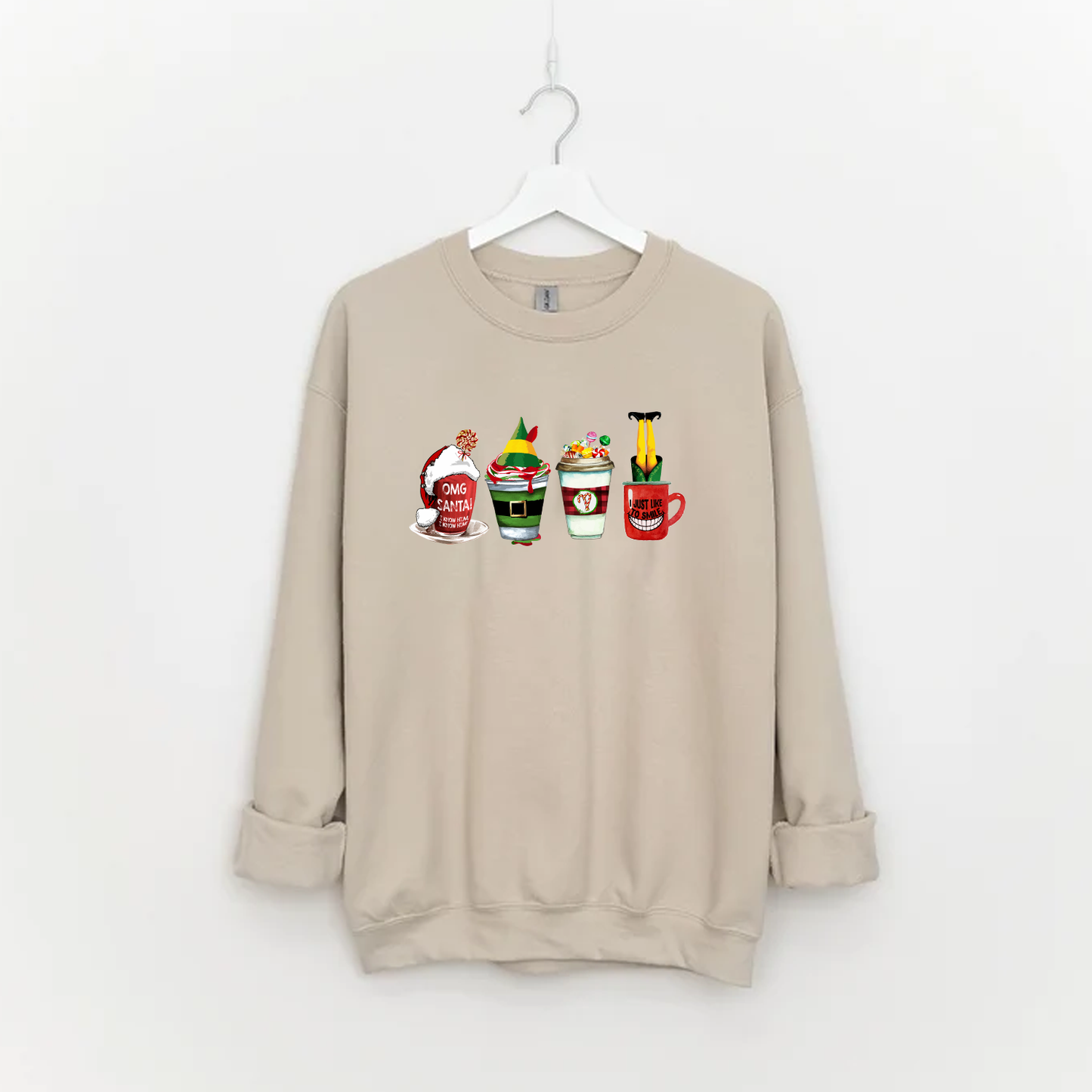 Elf Coffee Christmas Sweatshirt! Kids & Adult sizes