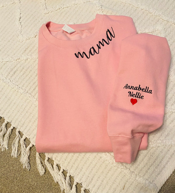 Sweatshirts with shop names on them