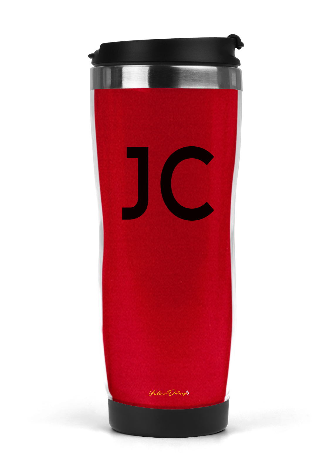 Deep Red Personalized Initials Travel Mug/Tumbler