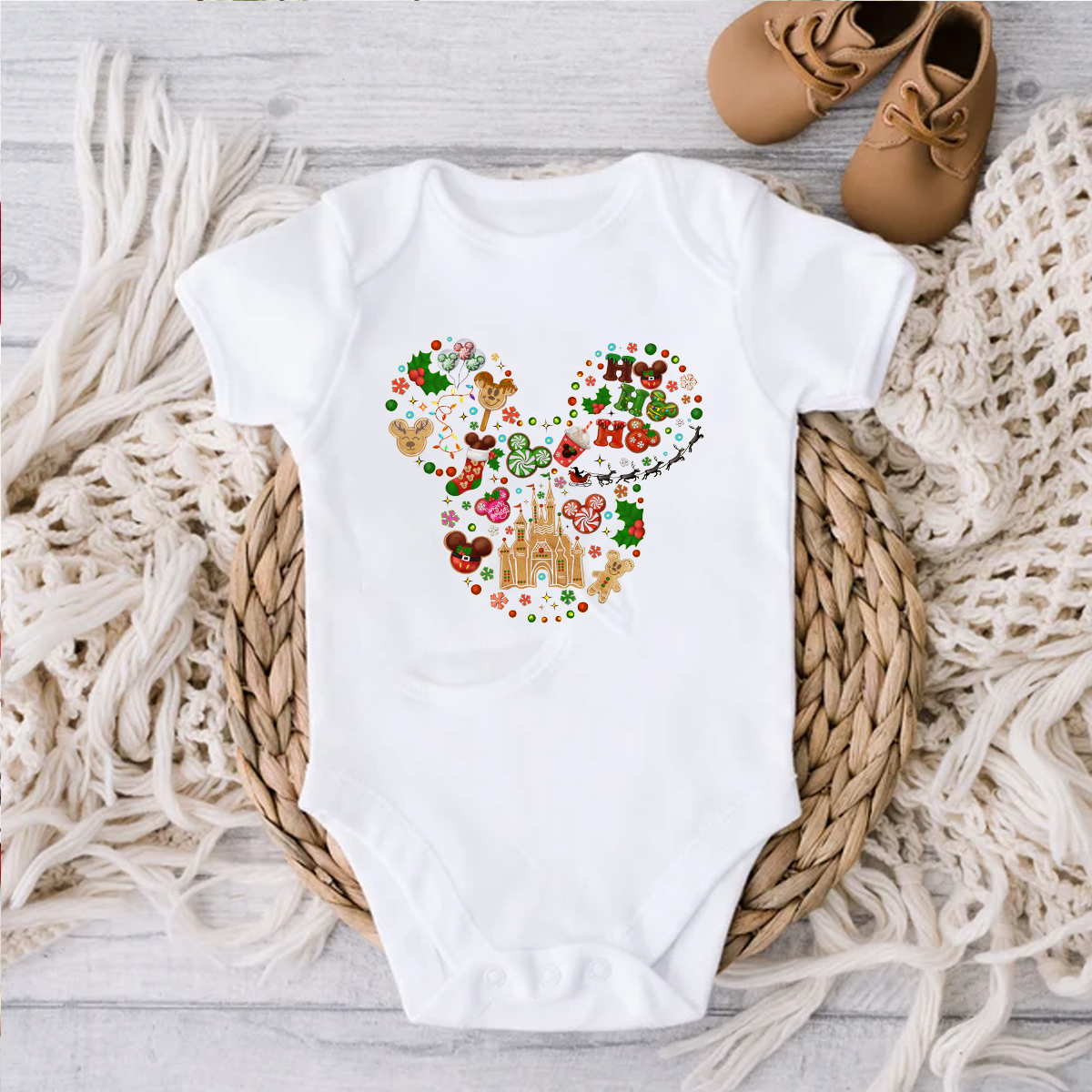 Festive Mickey Head Design Christmas Sweatshirt! Kids & Adult sizes