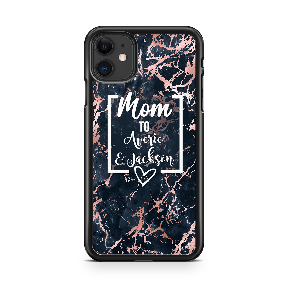 Navy Marble Mom Personalized Phone Case