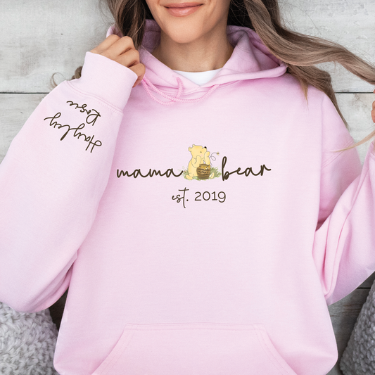 Personalized Mama Pooh Bear Est Hoodie