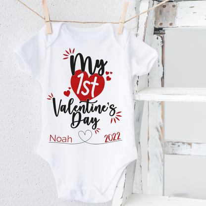 My 1st Valentine's Day - Personalized Baby Onesie