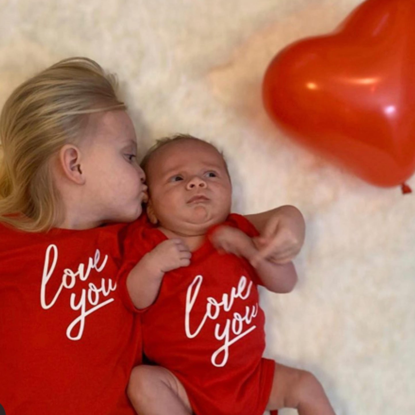 Love You, Love You More Valentine's Day Twinning Tees