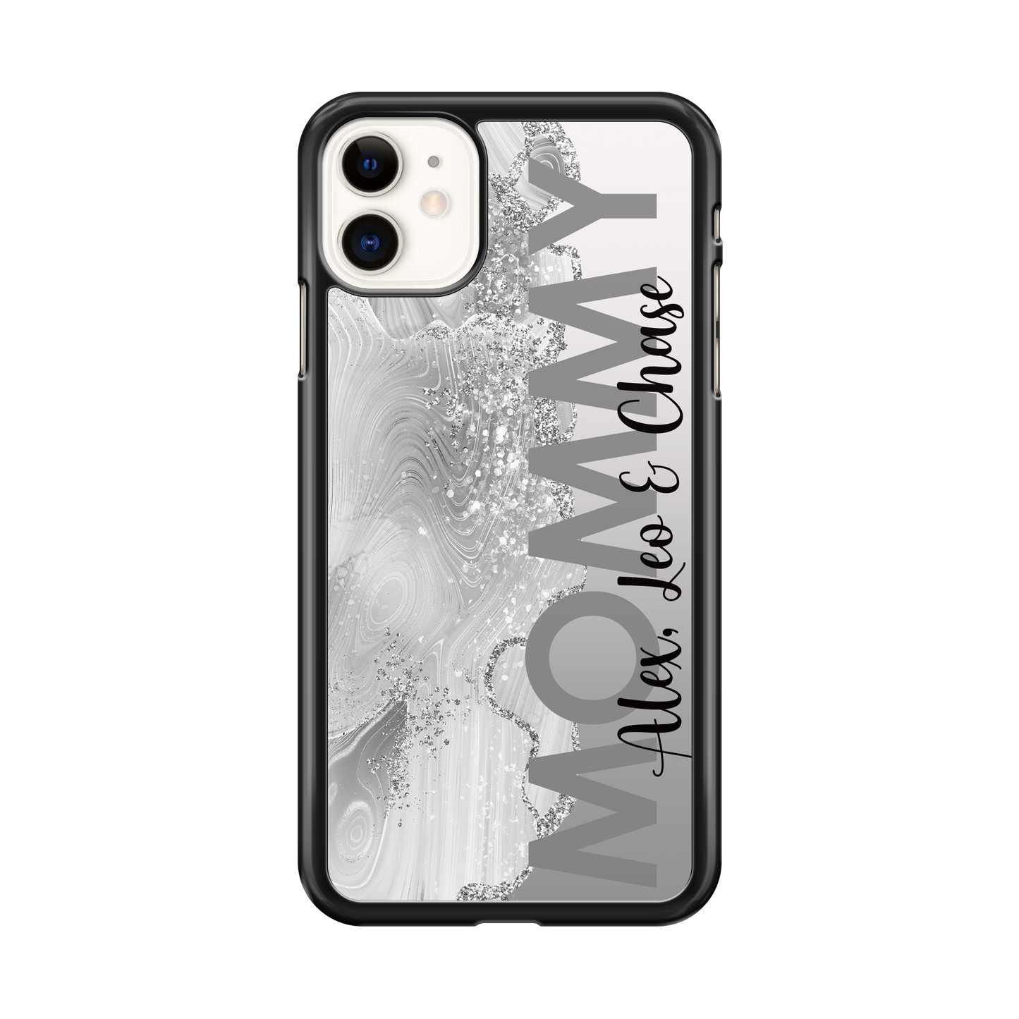 Personalized Grey Ombre Mommy Phone Case