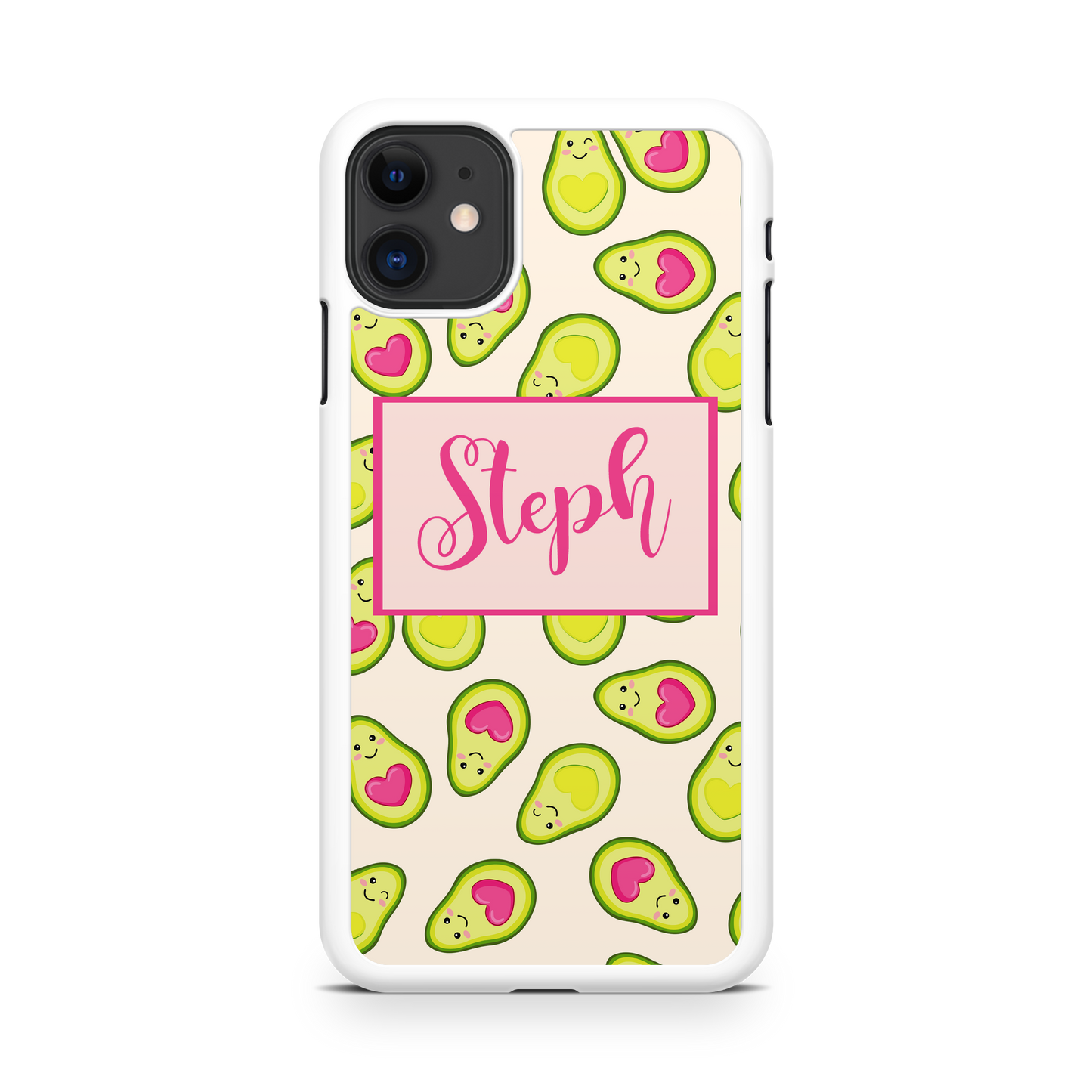 Avocado Pattern Personalized Name Phone Case