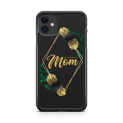 Gold Floral Frame Design Personalized Phone Case