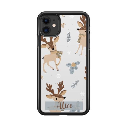 Festive Reindeer Pattern Personalized Phone Case