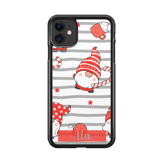 Red Striped Christmas Gonk Pattern Personalized Phone Case