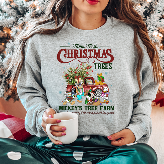 Farm Fresh Christmas Trees Mickey Sweatshirt! Kids & Adult sizes