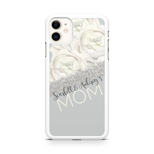 Mom Personalized Grey Roses Phone Case