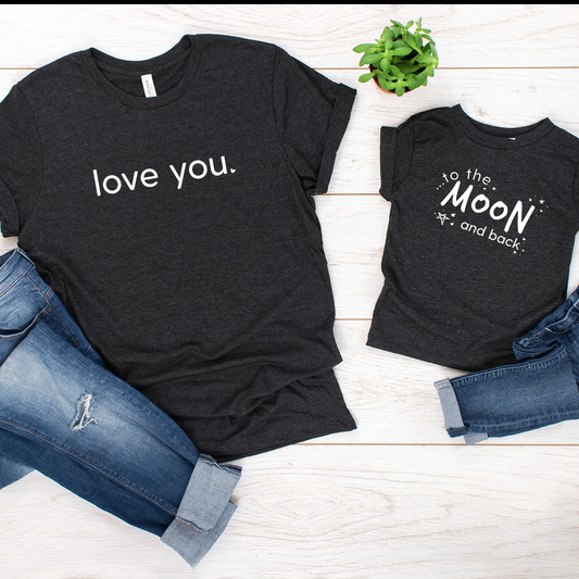 I Love You - To The Moon and Back Valentine's Day Twinning Tees