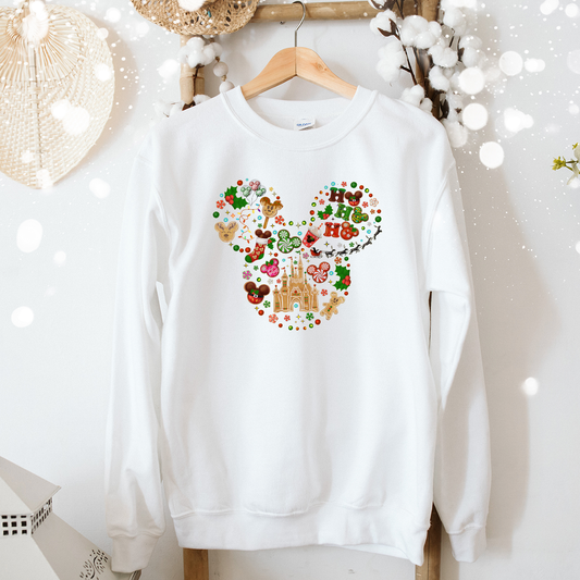 Festive Mickey Head Design Christmas Sweatshirt! Kids & Adult sizes