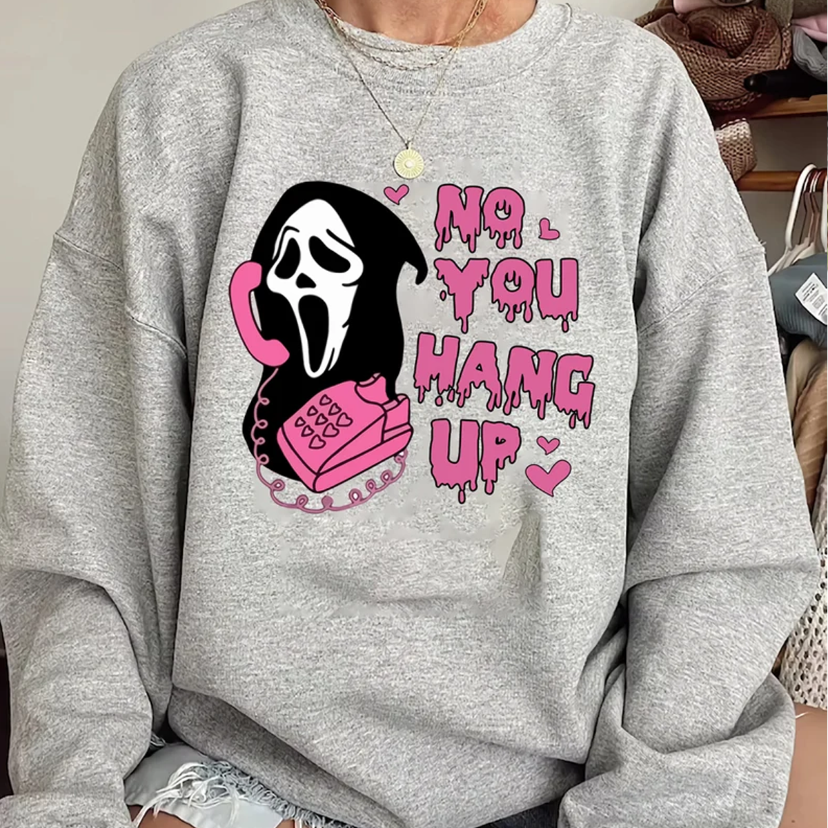 No You Hang Up - Ghostface Halloween Sweater! Kids & Adult sizes