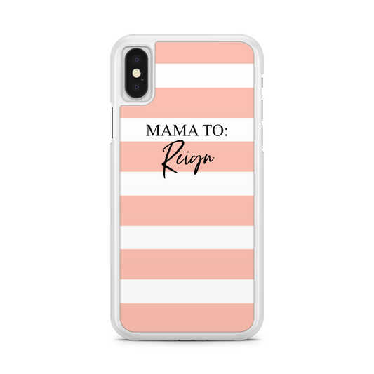 Mama to Peach Stripe Personalized Phone Case