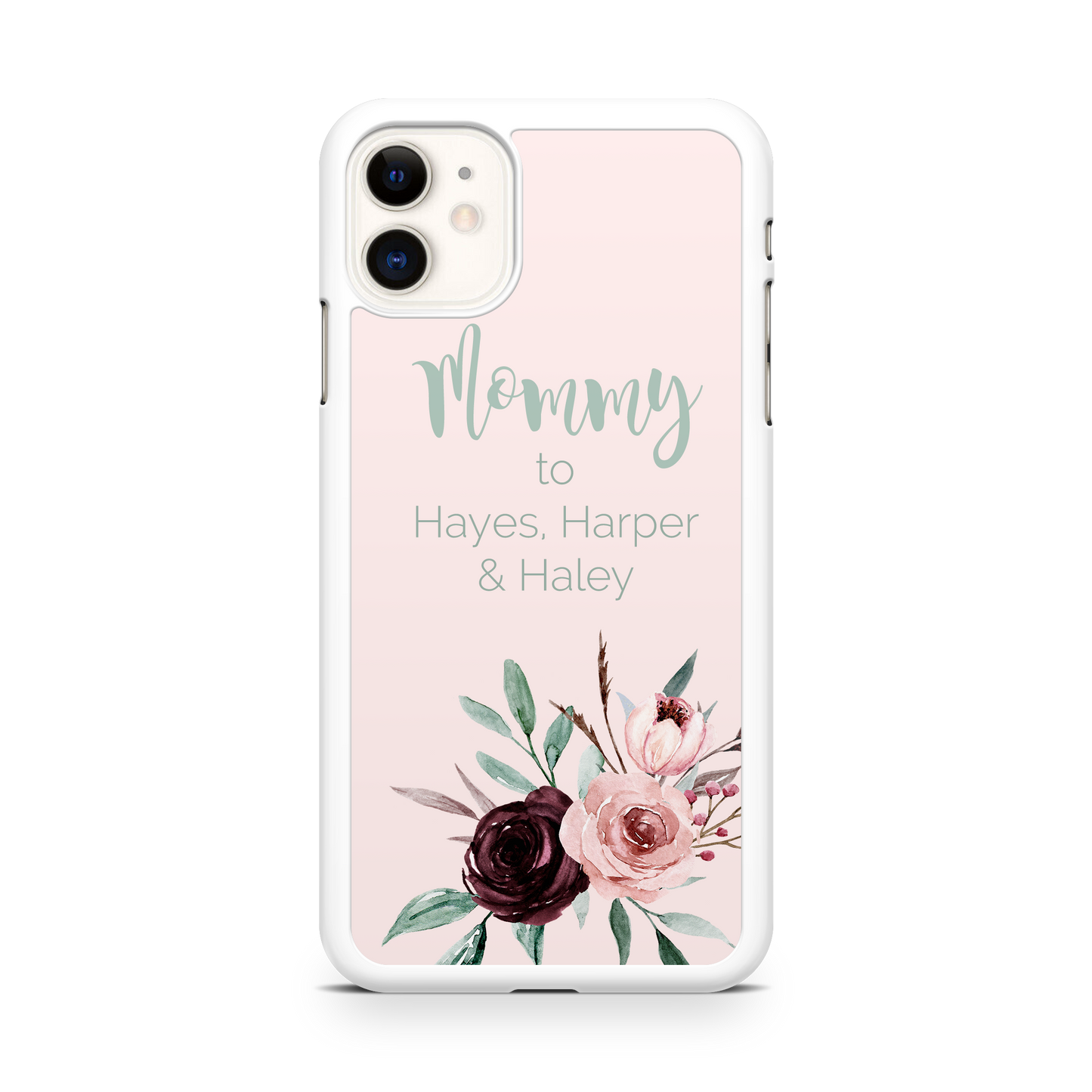 Personalized Mommy Light Pink Floral Phone Case