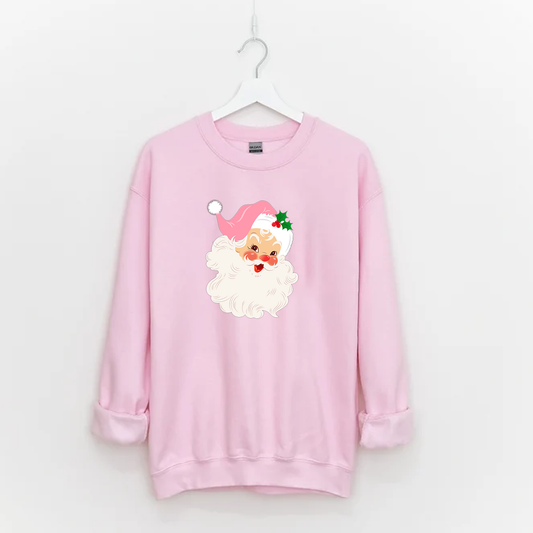 Retro Pink Santa Christmas Sweatshirt! Kids & Adult sizes