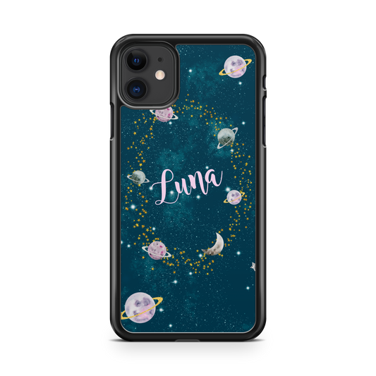 Planets Design Personalized Name Phone Case