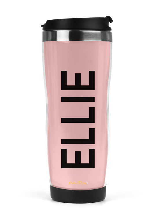 Personalized Name Pink Travel Mug/Tumbler