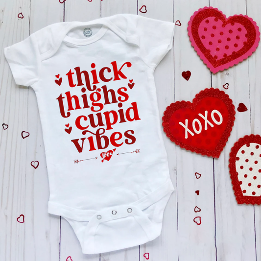 Thick Thighs Cupid Vibes - Personalized Baby Onesie