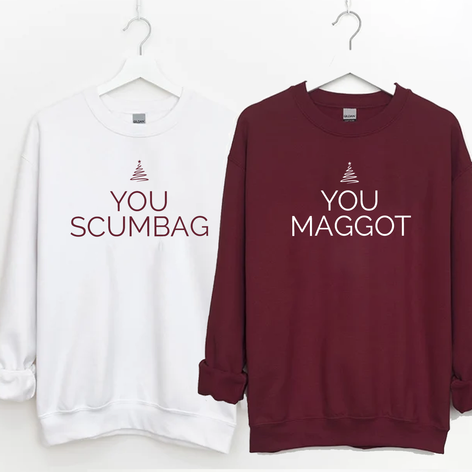 You Scumbag You Maggot Funny Matching Christmas Jumpers Fairtytale of New York